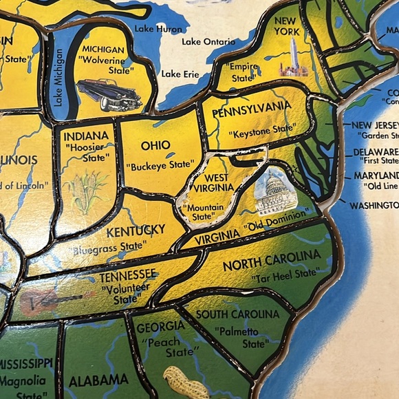 USA States and Capitals wooden puzzle - Picture 2 of 10